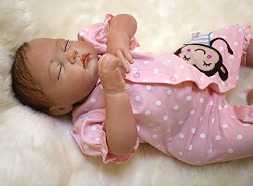 Boneca Bebé Reborn 55cm em Vinil com acessórios, recém nascido, olhos  fechados, receba em 3 dias uteis