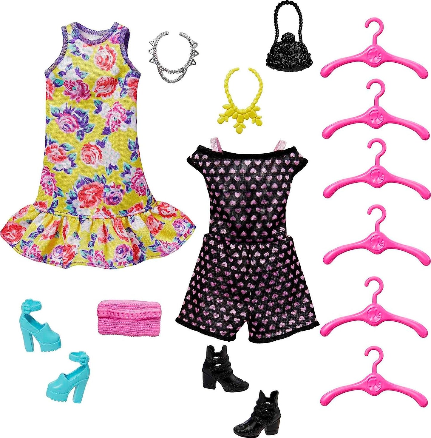 Barbie Fashionista, armário portátil com 3 looks completos, 6 cabides e 1 boneca, item autentico