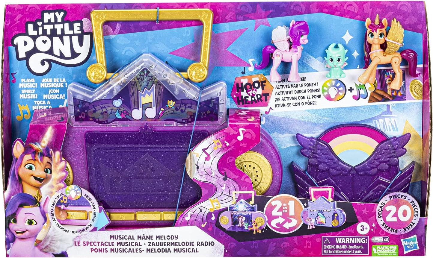 My Little Pony Brinquedo Musical 2 em 1: Karaoke e SPA, Playset com 20 peças