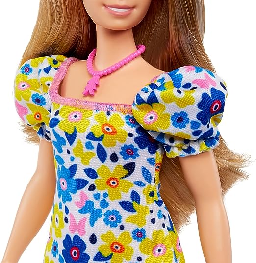 Boneca Barbie Vestido Flores, Sindrome de Down, autentico Mattel