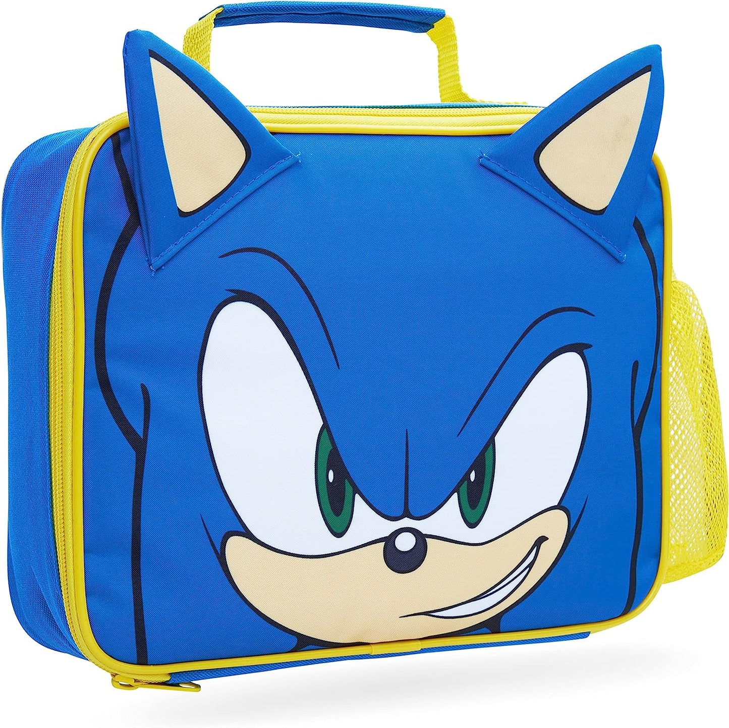 Conjunto Mochila Sonic + lancheira, com trolley, cores vibrantes