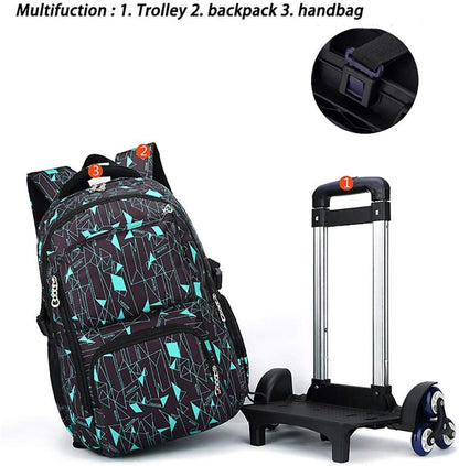 Conjunto Trolley Escolar 3 peças: Mochila + Lancheira + Porta Lápis: tamanho grande, rodas reforçadas, trolley amovível