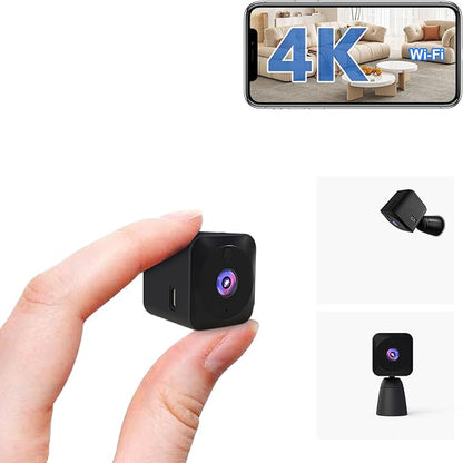 Câmara Espiã 4K HD mini WiFi oculto câmara de espião para ver no telemóvel, interior e exterior.