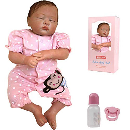 Bebe Reborn Margarida 50cm, olhos fechados, vinil de silicone macio, corpo em algodão fofinho,