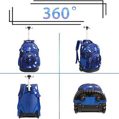 Conjunto Trolley Escolar Azul, Mochila Juvenil 48cm, Mochila Grande + Lancheira + Porta Lápis. A partir de 6 anos