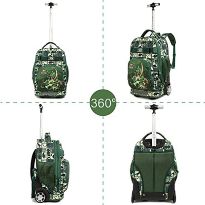 Conjunto Trolley Escolar Dinossauro, Mochila Grande + Lancheira + Porta Lápis. A partir de 6 anos