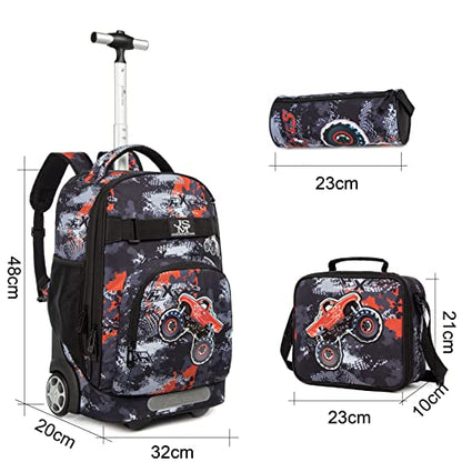 Conjunto Trolley Escolar Carros, Mochila Juvenil 48cm, Mochila Grande  + Lancheira + Porta Lápis. A partir de 6 anos