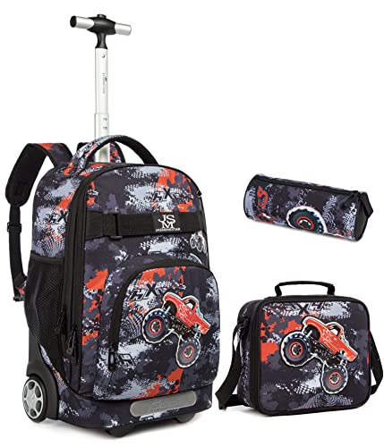 Conjunto Trolley Escolar Carros, Mochila Juvenil 48cm, Mochila Grande  + Lancheira + Porta Lápis. A partir de 6 anos