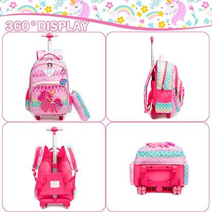 Conjunto Trolley Escolar Unicornio 4 peças: Mochila + Lancheira + Porta Lápis + Pop It - tamanho grande