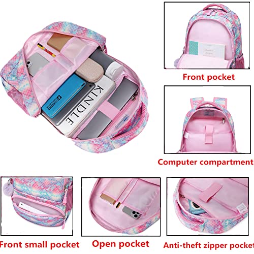 Conjunto Escolar Rosa 4 peças - Mochila + Lancheira + Porta Lápis + Porta Chaves PomPom : tamanho grande, sem trolley