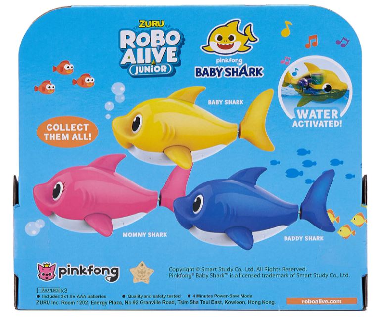 Robo Figura Baby Shark com musica, vai a água, com movimentos