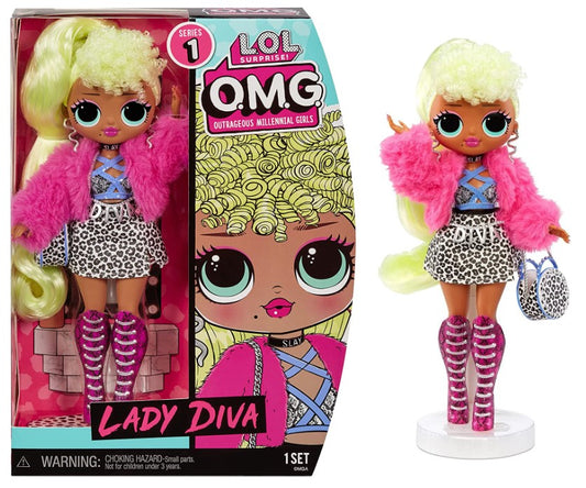 LOL Surprise OMG Serie 1: Lady Diva - Edição Limitada, boneca 30cm