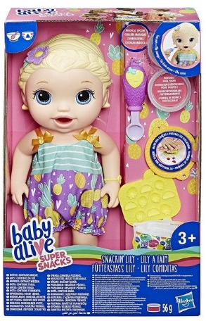 Baby Alive Lanchinhos Divertidos Snackin' Lily Baby Come e Faz Caquinha