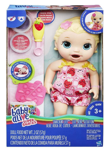 Baby Alive Lanchinhos Divertidos Snackin' Lily Baby Come e Faz Caquinha