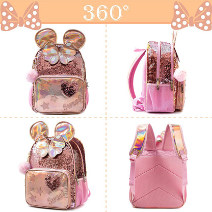 Pack Escolar Minnie 3 peças,: Mochila + Lancheira + porta lápis