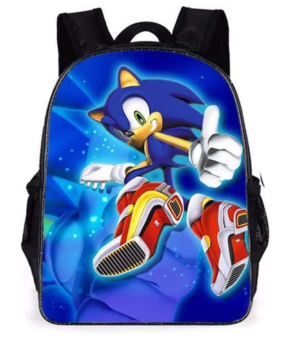 Mochila Sonic 3D, grande capacidade, cores vibrantes