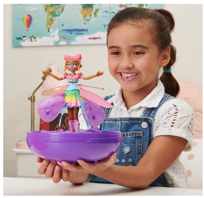 NOVA Fada Voadora Hatchimals, Pixies Crystal Flyer Rainbow Gliter, fada voadora que se ilumina