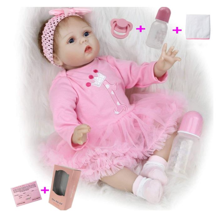 Compra online de Npk 55cm bebê reborn realista, recém-nascido, silicone,  vinil, renascimento, boneca artesanal, presente, bonecas reborn