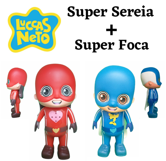 Luccas Neto Super foca + Giovana Super Sereia - 2 peças, envio imediato